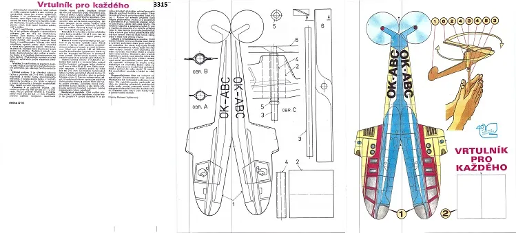 Papierový model Vrtuľník pre každého